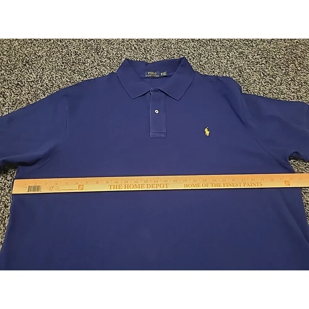 Polo Ralph Lauren Polo Shirt Adult‎ 3XB BIG Blue Casual Cotton Short Sleeve Men